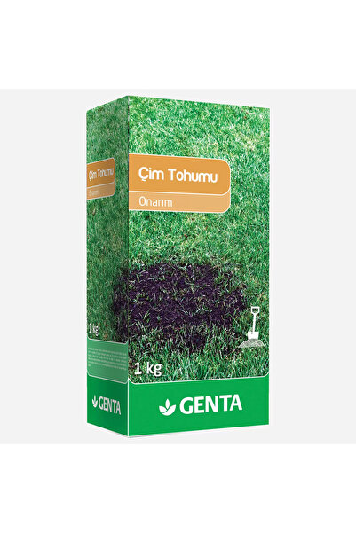 Genta Onarım Çim Tohumu 1 Kg - Genta Genel Bakım Çim Gübresi 1 kg - Çim Onarım Paketi