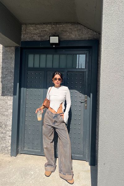 Seda Yalçın Atelier Baggy Jeans - Antique Color, Stitching Detail