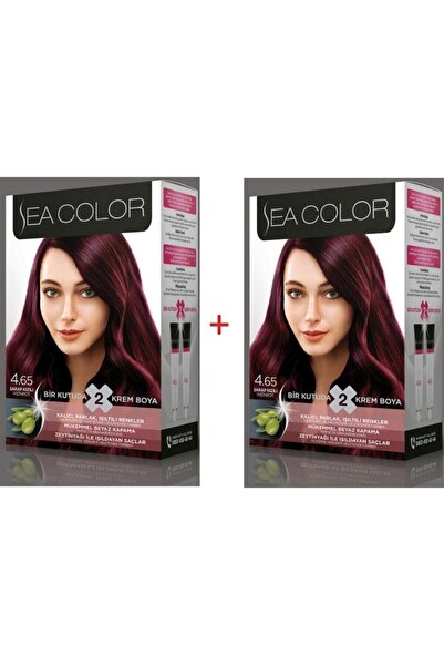 Sea Color 4.65 Şarap Kızılı Set Boya 2 Kutu (her Kutuda; 2 Tüp Boyası (2x50 M...