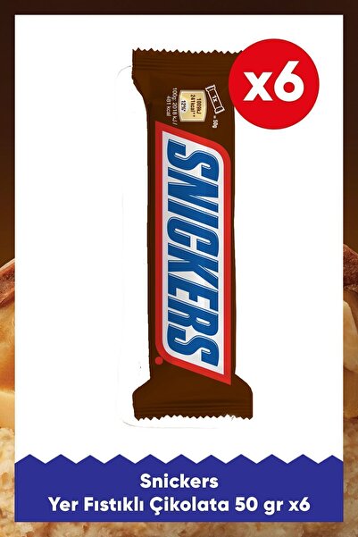 Snickers Yer Fıstıklı Çikolata 50 G 6X