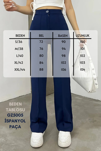 GOZZE Kadın Yüksek Bel Toparlayıcı ispanyol Paça Çımalı Pantolon 5005