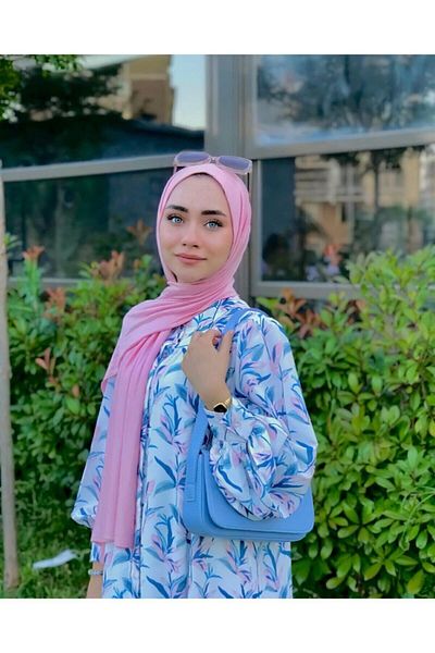 Organic Hijab Combed Cotton Shawl Hijab Model - powder
