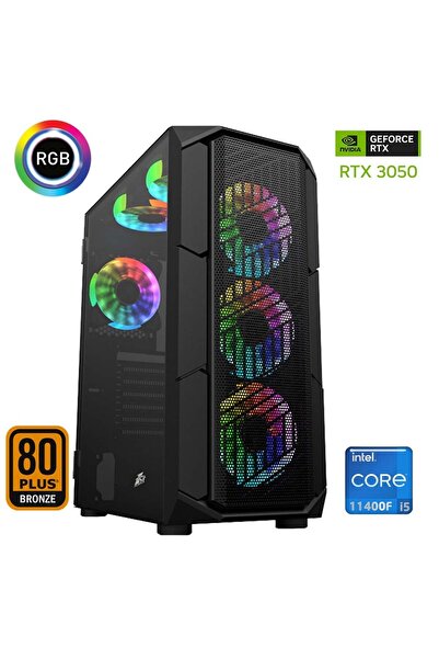 XASER Xsr651 I5 11400f 32gb Ram 512gb M.2 Nvme Ssd Rtx3050 Ekran Kartı Oyun B...