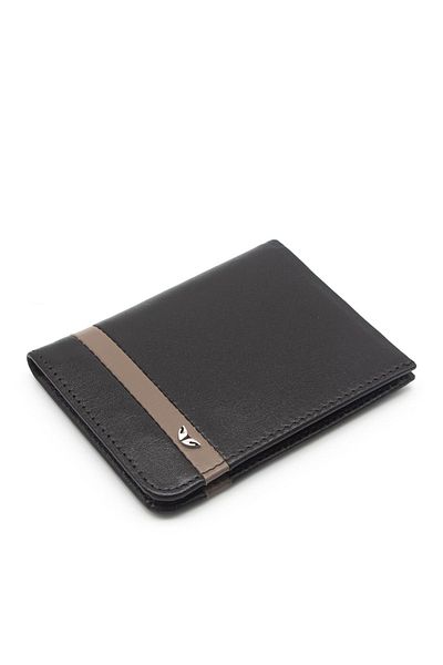 Tergan Unisex Leather Credit Card Holder - Brown/Sand 1663A8K