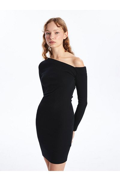 LC Waikiki Boat Neck Detailed Women's Dress