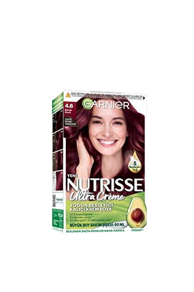 Garnier Nutrisse Yoğun Besleyici Kalıcı Krem Saç Boyası | No - 4.6 Şarap Kızılı