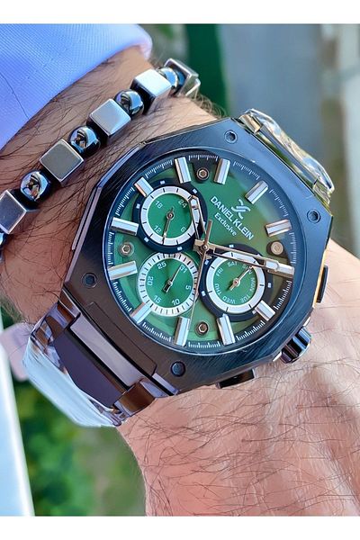 Daniel Klein Men's Black Wrist Watch - Bracelet, Interior Functions Active
