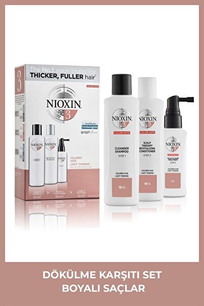 Nioxin 3 -Boyalı Saçlara Özel Dökülme Karşıtı Etkili Bakım Set 150,ML