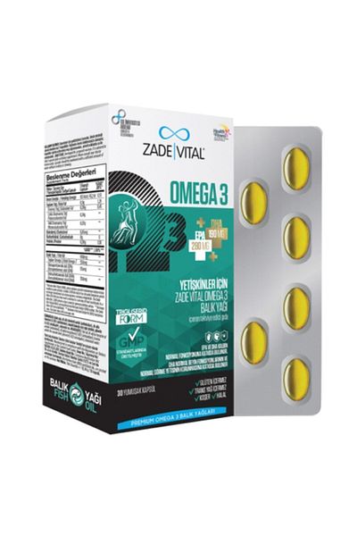 Zade Vital زيت السمك أوميجا 3 30 كبسولة للبالغين