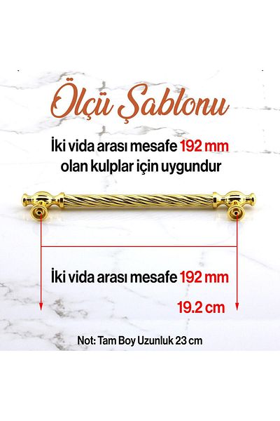 Badem10 Mâner din metal auriu Birmania 192 mm -19,2 cm Mobilier Bucătărie Sertar Dulap Dulap Mânere Mâner Mâner Aur