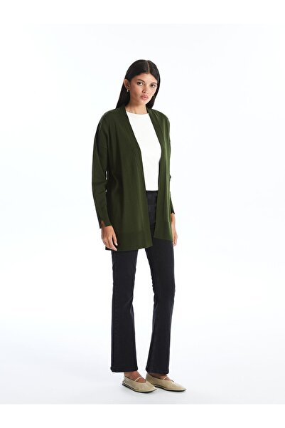 LC Waikiki LCW Modest Şal Yaka Düz Uzun Kollu Kadın Triko Hırka (W4)