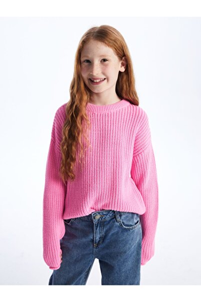 LC Waikiki Pulover pentru fete cu mânecă lungă cu decolteu