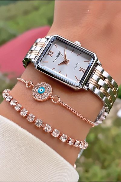 Daniel Klein Brand Rose Silver Color Waterproof Women's Wristwatch - Bracelet