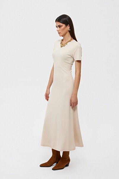 Seda Yalçın Atelier Μπεζ μακρύ βασικό φόρεμα