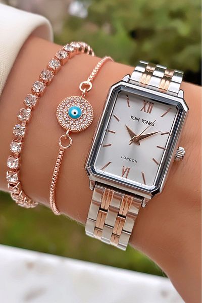 Daniel Klein Brand Rose Silver Color Waterproof Women's Wristwatch - Bracelet