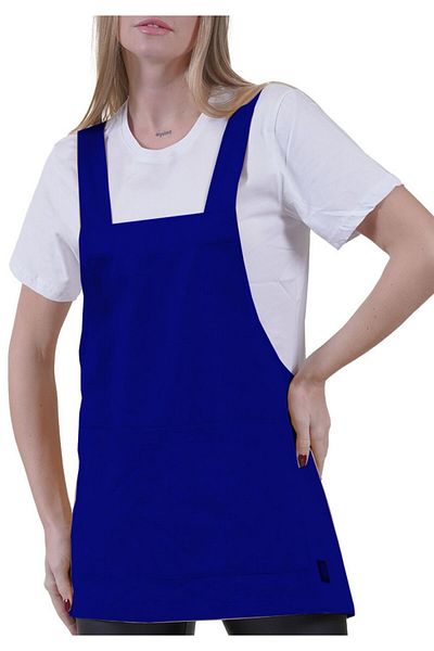 Exve Exclusive Saks Blue Double Pocket Basic Apron - Transparent for Barista, Worker and Kitchen Apron