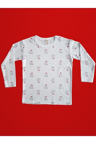 Çamaşır Bahçesi Long Sleeve Patterned Children's Pajama Set#printed children's pajamas#heart pattern pajamas#laundry garden