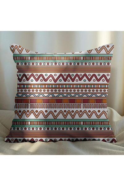 EJOYA Ethnic Designed 4-Piece Pillow and Throw Pillow Case 45cm