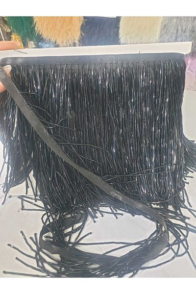 ESRA ŞELEM Black Beaded Tassel - Fringe and Hobby Decorative Accessory