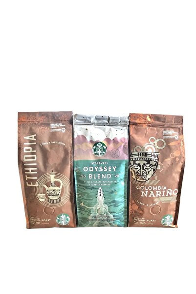 Starbucks خلاط أوديسي القهوة الأساسية وإثيوبيا وكولومبيا 3x250 جرام