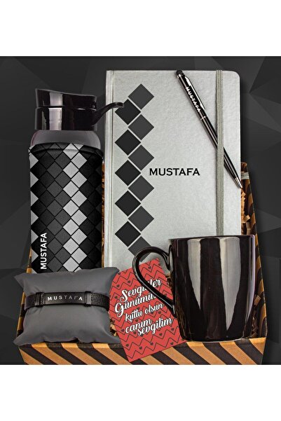 EJOYA Sevgiliye Özel Tasarım Defter & Kalem & Matara & Kupa & Deri Bileklik H...