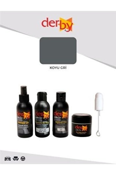 Derby Koyu Gri Oto Döşeme Boya Seti Ve Deri Çatlak Giderici Dolgu Tamir Macunu