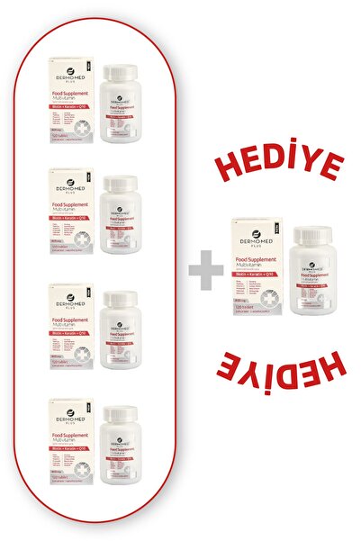 Dermomed Dermo-med Plus Multivitamin 120 Tablet (4 ADET + 1 HEDİYE )