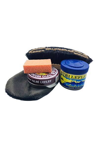 Nuri Leflef Exstra Ayakkabı Bakım Seti 5 Parça Koyu Kahve Boya - Kahverengi Cila