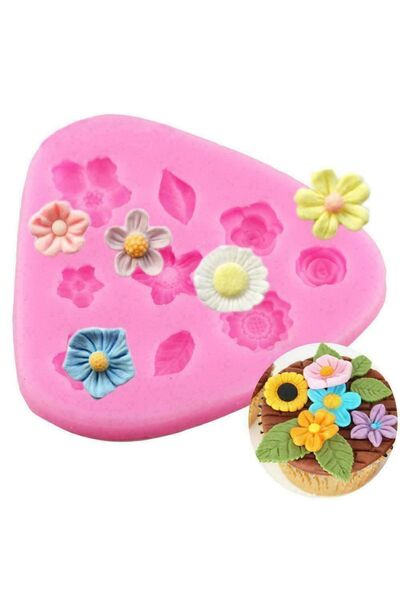 adin tasarım قالب سيليكون على شكل زهرة مكون من 9 قطع من صابون لب الحلوى وشمعة معطرة بحجر إيبوكسي قالب معجون الشوكولاتة والثلج