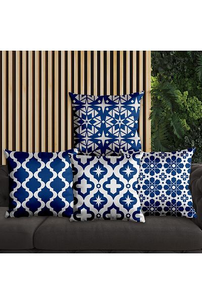 EJOYA Traditional Designed 4-Piece Pillow and Throw Pillow Cover 45cm 113696
