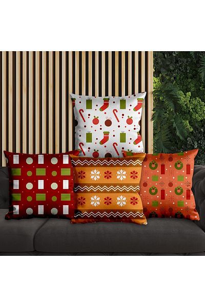 EJOYA New Year's Special Designed 4-Piece Pillow and Throw Pillow Cover 45cm 113734