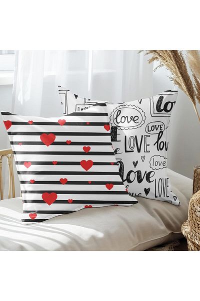 EJOYA Set de 2 perne cu design Love - 45 cm interior și husă de pernă 113410