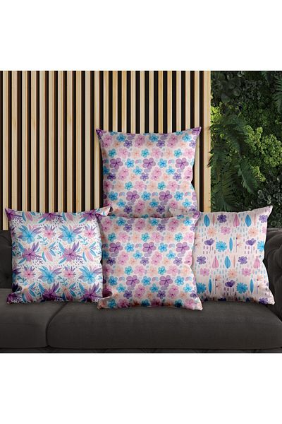 EJOYA 45cm Floral Design 4-piece Pillow and Throw Pillow Set - 113804