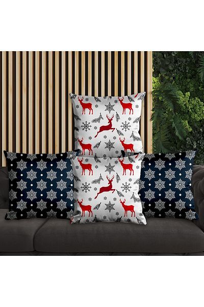 EJOYA Set de perne din 4 piese pentru Anul Nou - Design special, husă de pernă de 45 cm 113836