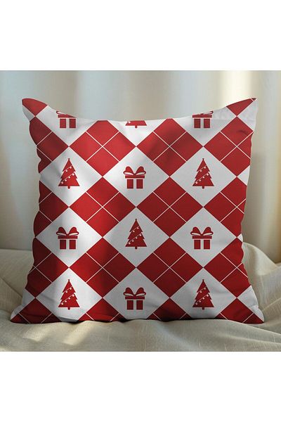 EJOYA New Year's Special Plaid Designed 2-Piece Pillow and Throw Pillow Cover 45cm 113590