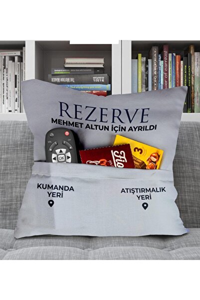 Genel Markalar Kişiye Özel Tasarım Atıştırmalık Ve Kumanda Cepli Yastık