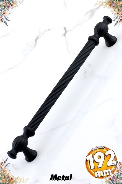 Badem10 Mâner din metal negru Birmania 192 mm - 19,2 cm Mobilier Bucătărie Sertar Dulap Dulap Mânere Mâner