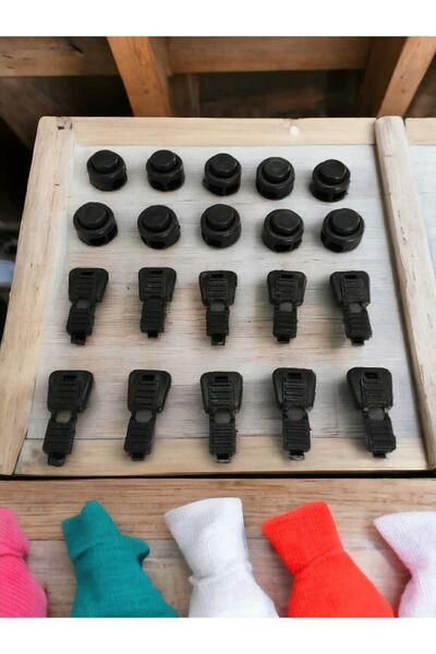 srtfootcare Bağcık İçin Buton Model Akıllı Kilitl Mekanizması 5 Çift - 20 Parça