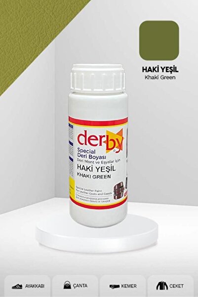 Derby Special Haki Yeşil Deri Boyası 100 ml / Mont Eşya Çanta Kemer Cüzdan Ayakkabı Deri Boyası