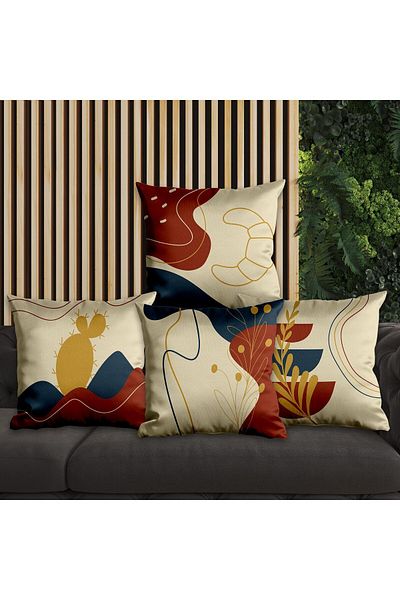 EJOYA Modern Designed 4-Piece Pillow and Throw Pillow Case 45cm