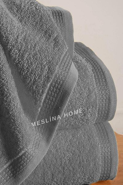 Meslina Home Σετ πετσετών μπάνιου 4 τεμαχίων - 100% βαμβάκι, γκρι προίκα
