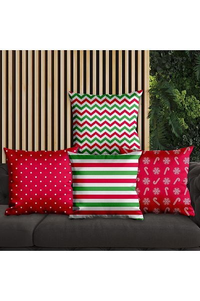 EJOYA New Year 4-piece Pillow Set - Special Design, 45cm Throw Pillow Cover 113726
