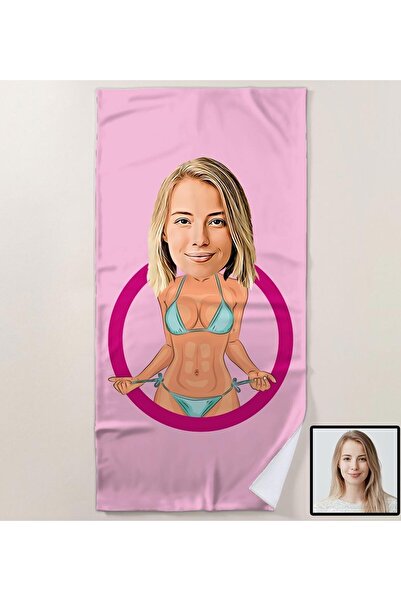 EJOYA Kişiye Özel Karikatürize Plaj Ve Spor Havlusu