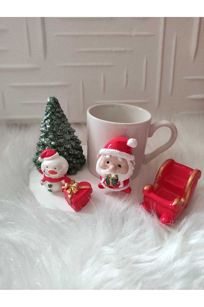Süs Dükkanı New Year Santa Claus Themed Gift Presentation Decorative Coffee Cup Model