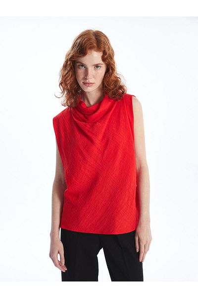 LC Waikiki Damenbluse – drapiertes Kragendesign