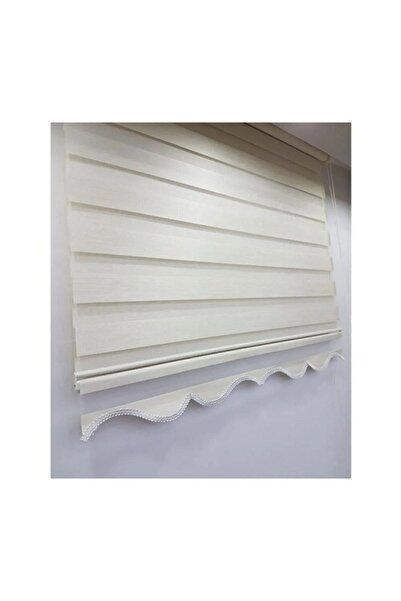 NetworkAvm Bambu Stor Zebra Perde Krem Etek Dilimli Mz492 Alüminyum Kasa