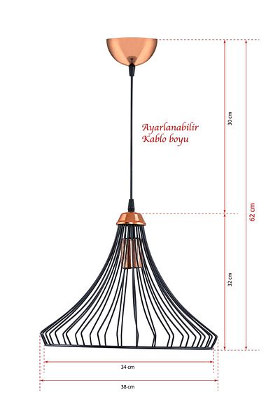 DEDE Single Fan Pendant Lamp Black Copper