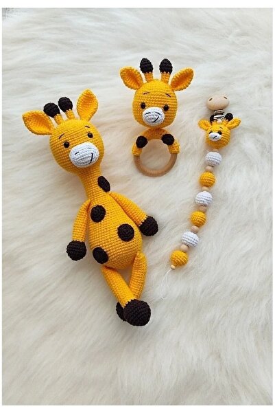 ÖrgüAna Amigurumi Oyuncak Zürafa Set Organik