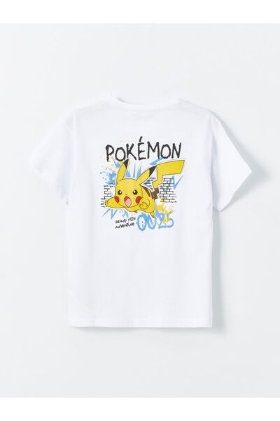 LC Waikiki Pikachu nyomott fiú pizsama szett rövidnadrággal - nyakú, rövid ujjú