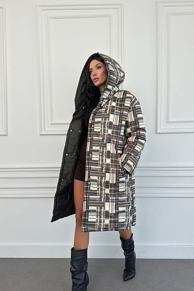 Weyeze Palton puf lung cu glugă reversibilă AD-K50458LNW